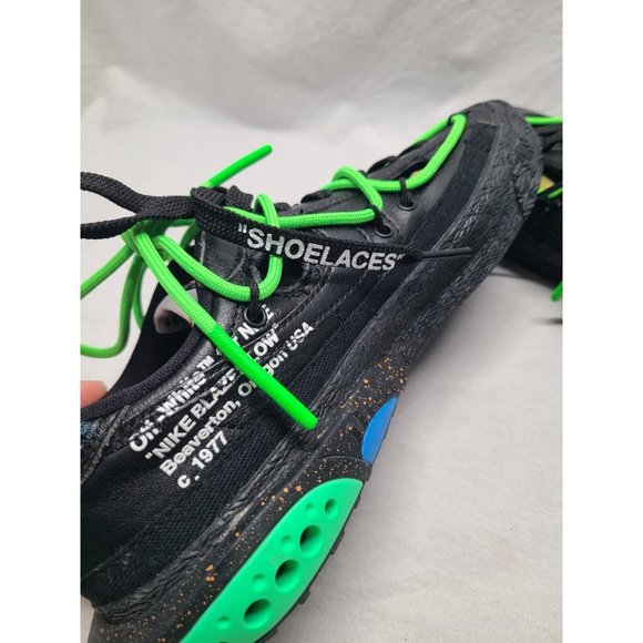 Nike Blazer Low x Off-White ‘77 Black Electro Green Mens Size 6.5 DH7863-100 - Picture 9 of 14